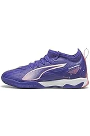 PUMA Ultra 5 Match IT + Mid Jr, Soccer Shoe, Lapis Lazuli White-Sunset Glow, 35 EU