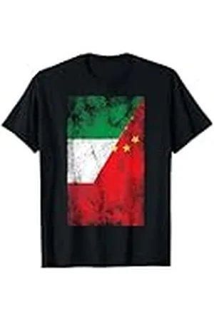 Irreverent Tees Banderas de Italia y China - Italiano Chino Camiseta