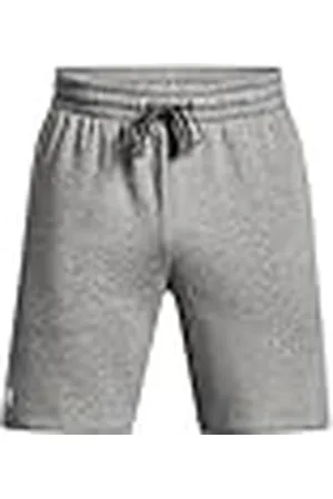 Under Armour Rival Fleece Shorts deportivos para correr, cómodos pantalones cortos deportivos con bolsillos, color gris brezo claro/blanco