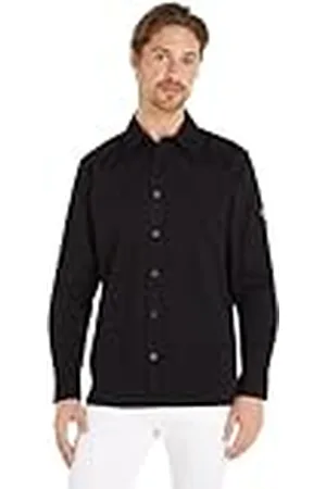 Calvin Klein Jeans Camisa Hombre Badge Shirt Camisa informal, Negro, M