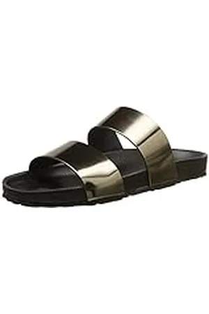 Pieces® Pstahi Leather Sandal Doub.Strap Gun, Zuecos Mujer, , 37 EU