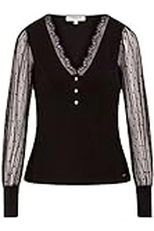 Morgan Camiseta manga larga con plumeti Negro L