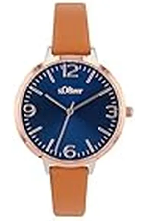 QS by s.Oliver Reloj de pulsera analógico de cuarzo para señora, con correa de piel, bicolor, hermético 3 bar, se entrega en estuche de regalo