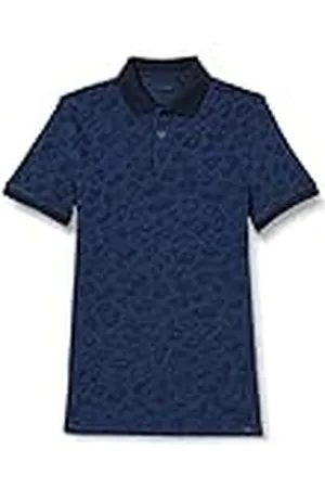 IKKS Polo À Manches Courtes Imprimé Fauve Bleu Foncé Xu11053.46 Camisa, , 3 Años para Niñas