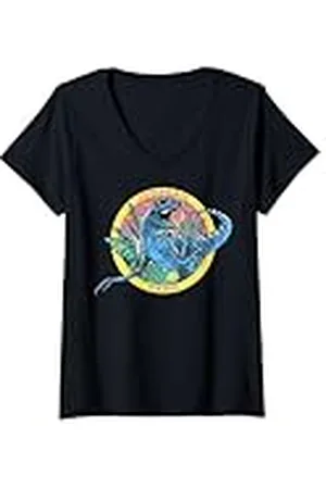 Jurassic Park Mujer Logotipo brillante de Raptor Camiseta Cuello V