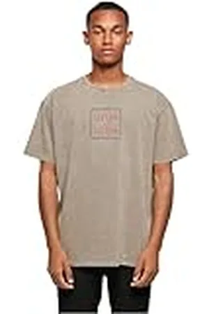 Merchcode Mp5000133-frida Kahlo-Pixels Viva La Vida Acid Washed Heavy Oversize tee Camiseta, Color Caqui, M Hombres