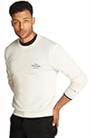 Tommy Hilfiger Jersey Hombre Graphic Cotton con cuello redondo, Marfil (Ivory Petal), M