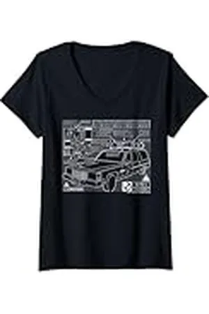 Ghostbusters Mujer Esquemas del Ecto-1 de Los Cazafantasmas Camiseta Cuello V