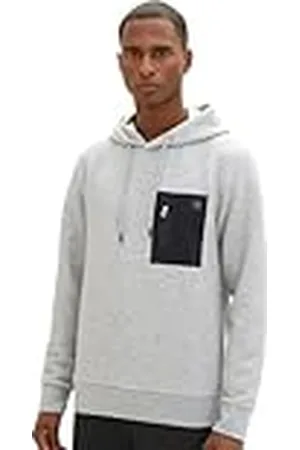 TOM TAILOR 1037861 Sudadera con Capucha de Estructura Fina, 12035 Grey Heather Melange, XL para Hombre