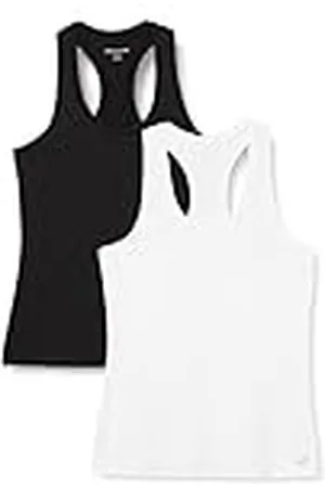 Amazon Top Deportivo Elástico de Secado Rápido y Tirantes (Hay Tallas Grandes) Mujer, Pack de 2, , XXL