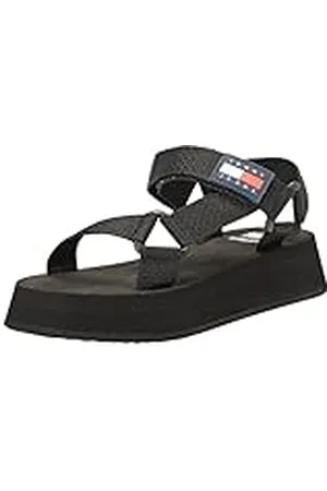 Tommy Hilfiger Sandalias de Verano para Mujer, (Black), 39