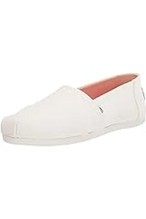 TOMS Alpargata de algodón reciclado, Mocasines Planos Mujer, Blanco, 42.5 EU