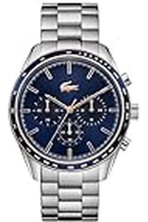 Lacoste Reloj Cronógrafo de Cuarzo para Hombre Colección Boston con Correa de Acero Inoxidable Plateada - 2011081
