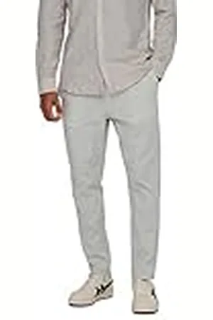 Only & Sons Onslinus Crop Life 0006 Lin Mix Pnt Noos Pantalones de Tela, , M para Hombre