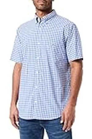 GANT Reg Poplin Gingham SS Shirt Camisa de Vestir, , XL para Hombre