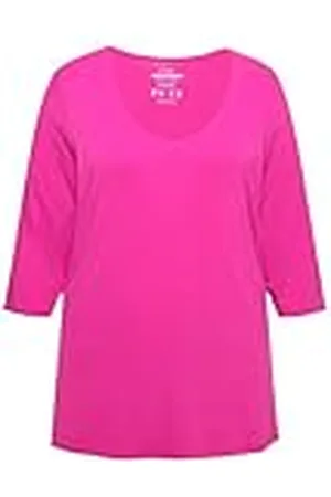 Ulla Popken Round Neck Slinky Top Camiseta, , 20-22 para Mujer