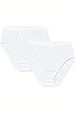 Dim Lote De 2 Slips Para Mujer De Puro Algodón Y Talle Alto Mujer x2, Blanco, L