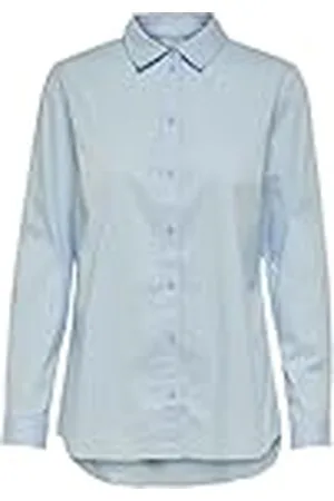 JDY Mio L/S Camiseta Wvn Noos Camisa, Color Azul, 42 para Mujer