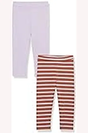 Amazon Leggings en punto elástico de algodón Niña, Pack de 2, , 11-12 años