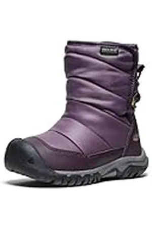 Keen Puffrider Waterproof, Botas para Nieve, Black Plum/Daiquiri Green, 30 EU