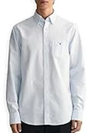 GANT Reg Oxford Banker Stripe Shirt Camisa de Vestir, Light Blue, L para Hombre