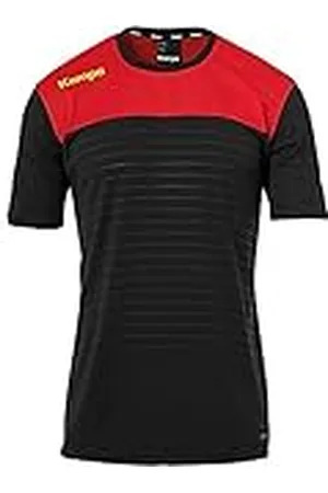 Kempa Emotion 2.0 Shirt Camiseta de Juego, Hombre, Negro/Rojo/Amarillo, 128