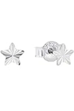 Amor Pendientes de de ley 925, pendientes para niñas, 0,5 cm, , estrella, en caja de regalo