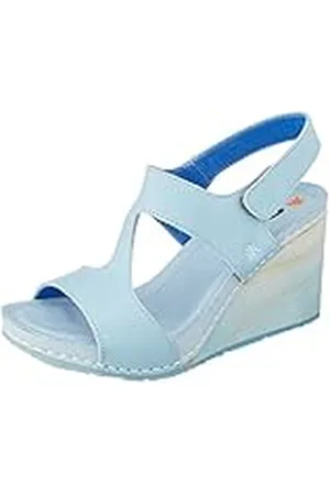Art 1570 Denia, Sandalias con cuña, Mujer, Azul (Sky), 42 EU