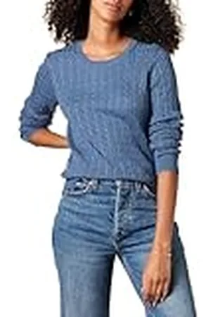 Amazon Jersey de Cuello Redondo y Manga Larga en Ligero Punto Trenzado (Disponible en Tallas Grandes) Mujer, , 6XL Grande
