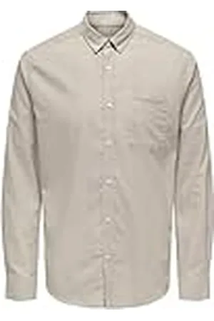Only & Sons Camisa de Hombre ONLY&SONS Ajustada Manga Larga Estilo Oxford Elegante cómoda Camisa Masculina, Color: , Talla:M
