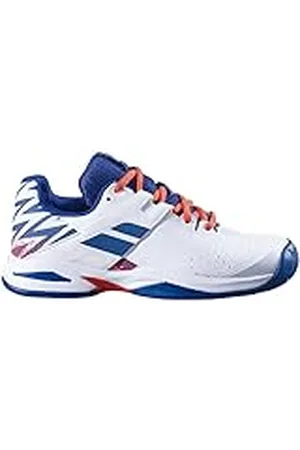 Babolat Jungen AC Jr, Propulse All-Court Zapatillas de Tenis para Niños - Sujeción, Amortiguación y Durabilidad, Correa Envolvente Ancha, Suela Ortholite Transpirable, Marca Francesa Blanco/Estate