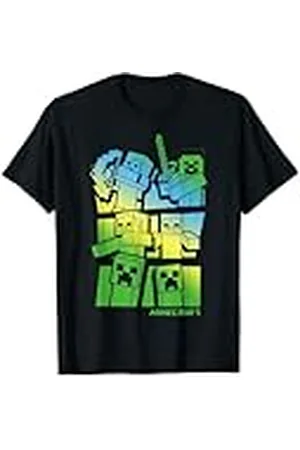 Minecraft Story Gradient Blue Green Camiseta