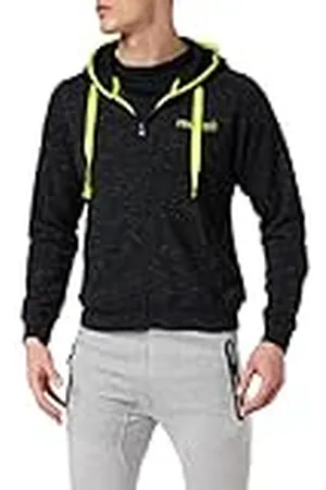 Reusch Promo - Sudadera con Capucha para Hombre, Hombre, Color Black/Lime Green, tamaño Extra-Small