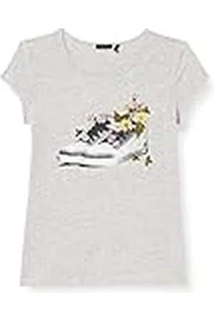 IKKS Tee-Shirt Chiné À Manches Courtes Avec Visuel Baskets et Fleurs Xu10232.24 Camiseta, Gris chinado Medio, 3 años para Niños