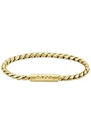 HUGO BOSS Jewelry Pulsera de Cadena para Hombre Colección DORAN en Oro Amarillo con una Placa Grabada - 1580696