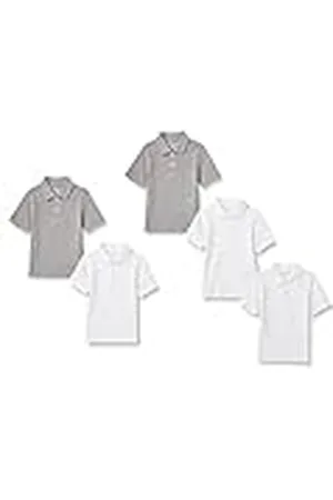 Amazon Polos de piqué de Manga Corta Niño, Pack de 5, , 8 años