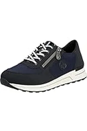 Rieker N1411, Zapatos Planos con Cordones Mujer, Blau, 43 EU Ancho