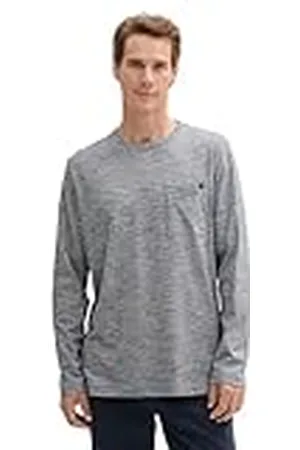 TOM TAILOR 1044036 Camiseta de Manga Larga, 10435-Dark Blue Stripe, M Hombres