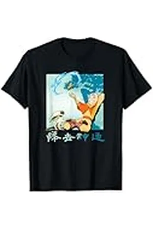 Avatar: The Last Airbender Aang & Momo Relaxing Distressed Camiseta
