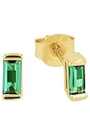 Amor Pendientes de plata de ley 925, con sintetizador de circonitas cúbicas, 0,5 cm, dorados, Se entregan en estuche de regalo