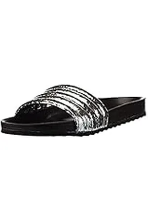 Pieces® PS Tahi Cracked Leather Sandal Silver, Sandalias de cuña Abiertas Mujer, , 42 EU