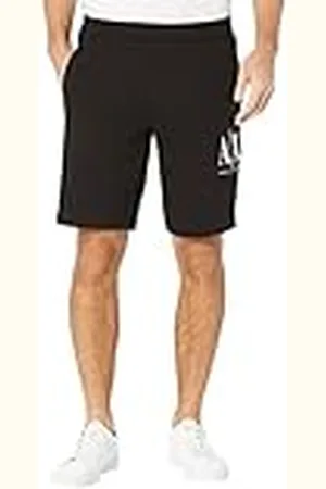 Armani Exchange Logotipo Frontal Bordado, Cordones Ajustables Pantalones Cortos Informales, , 46 para Hombre