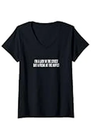 Food Mujer Soy una dama en la calle pero un monstruo en el buffet Camiseta Cuello V