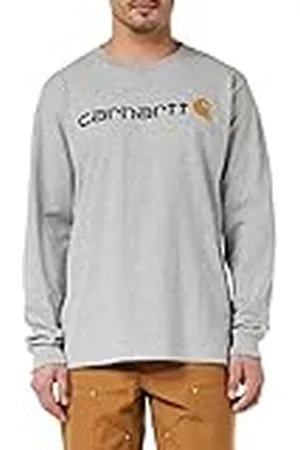 Carhartt Hombre, Camiseta De Manga Larga Con Logotipo Gráfico, Tejido Grueso, Ajuste Ligeramente Holgado, , S