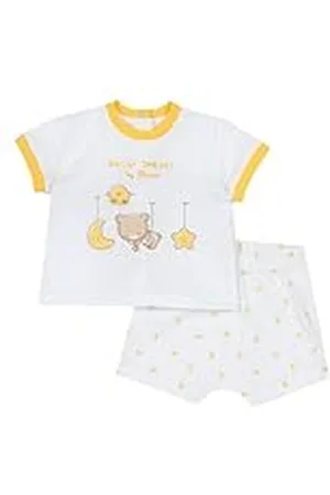 chicco Conjunto Bebé con Camiseta y Pantalones Cortos, con Apertura en la Espalda con Botones, con Gráficos Modernos y a la Moda, de Algodón, Lavable en Lavadora, 0-24 Meses, Diseñado en Italia
