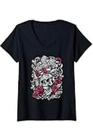 Guns N´Roses Rosas rosas rosas oficiales de con forma de calavera Camiseta Cuello V