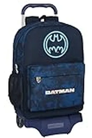 Safta BATMAN LEGENDARY - Mochila Grande con Carro, Ideal para Niños de Diferentes Edades, Cómoda y Versátil, Calidad y Resistencia, 30x14x43 cm, Color