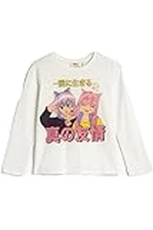 Koton Anime T-Shirt Long Sleeve Crew Neck Cotton, Camiseta niñas,