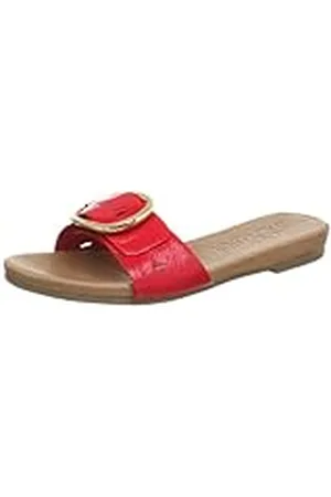 QS by s.Oliver Casual, Zuecos Mujer, Rojo-Rot (Chili Patent 523), 36