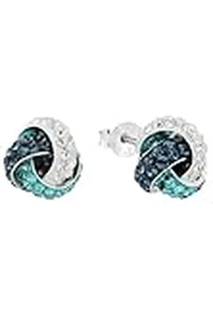Amor Pendientes de plata de ley 925, con cristal, 1 cm, plata, en caja de regalo